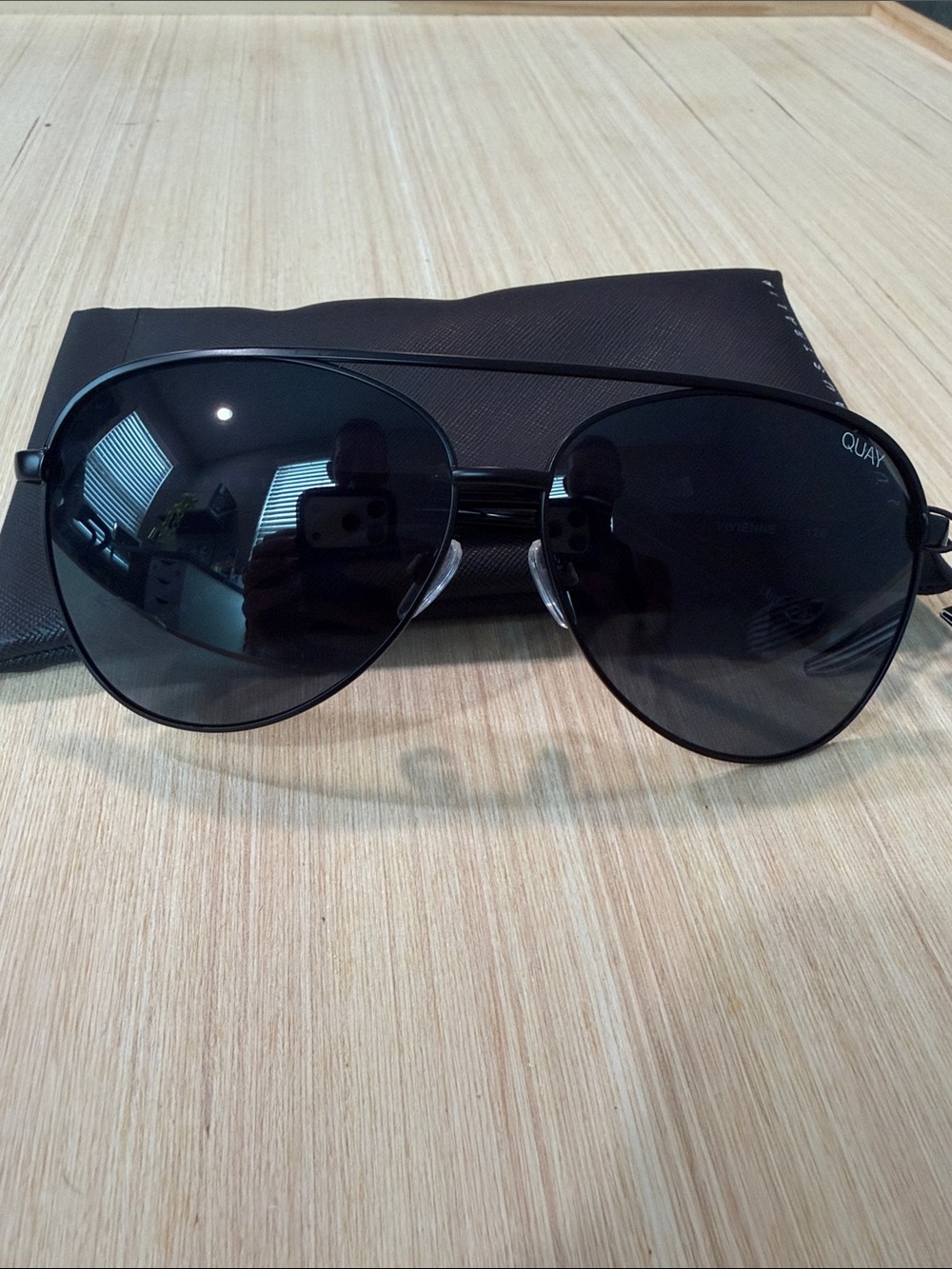 QUAY Black Aviator Sunglasses